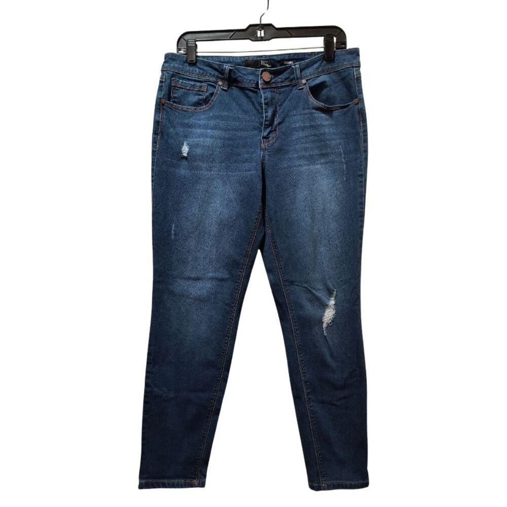 1822 Denim Jeans Women's 14 Blue Adrianna Skinny Distressed Stretch 32x27